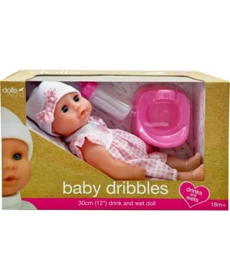 Dolls World Drink & Wet Doll Baby Dribbles 30cm
