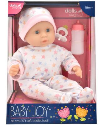 Dolls World Soft Bodied Baby Doll Joy With Accessories 38cm
