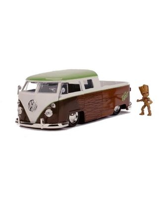 Jada Diecast 1:24 Marvel Superheroes 1963 VW Bus Pickup With Groot Figure