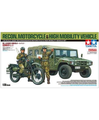Tamiya Model Kit 1:35 JGSDF Reconnaissance Motorcycle & High Mobility Vehicle Limited Edition Set