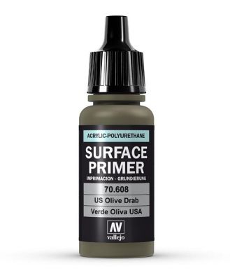 Vallejo Acrylic Paint Model Colour Surface Primer US Olive Drab 17ml