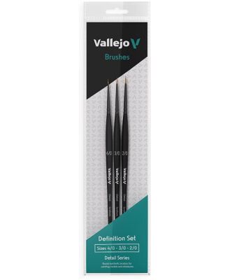 Vallejo Paint Brush Set Detail Definition Set Synthetic Fibers