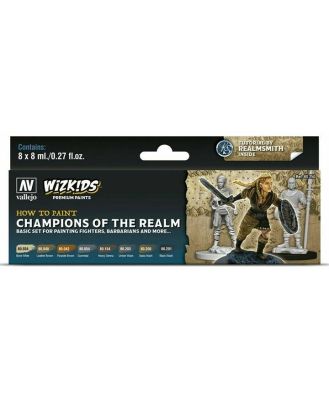 Vallejo Wizkids Premium Paint Set Champions Of The Realm 8 Pack
