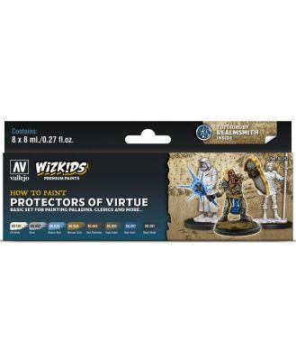 Vallejo Wizkids Premium Paint Set Protectors Of Virtue 8 Pack