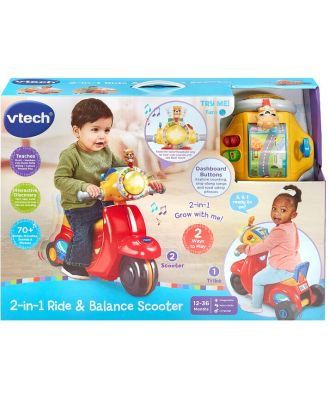 VTech 2 In 1 Ride & Balance Scooter Red