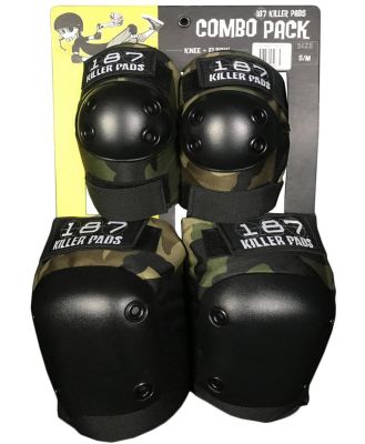 187 Killer Pads Skate Gear Protective Combo Pack in Camo