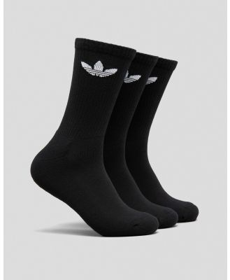 adidas Boys' Cushion Trefoil Crew Socks 3 Pack in Black