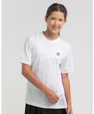 Adidas Girls' Small Trefoil T-Shirt in White