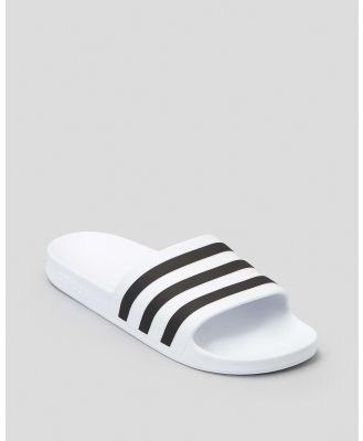 adidas Men's Adilette Aqua Slides in White