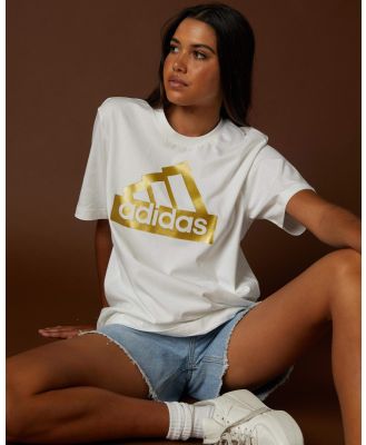 adidas Women's Future Icons Metallic T-Shirt in White
