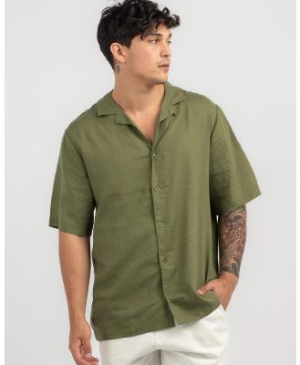 Afends Men's Daily Hemp Short Sleeve Shirt in Green