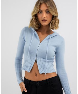 Ava And Ever Girl's Cady Hooded Zip Knit Jumper in Blue