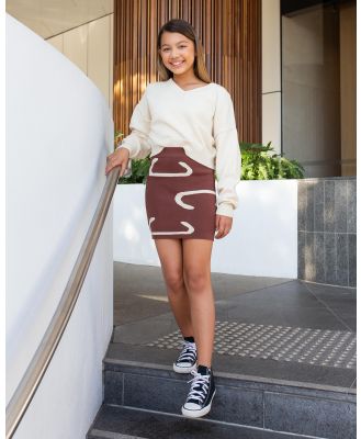 Ava And Ever Girls' Zera Knit Skirt in Brown