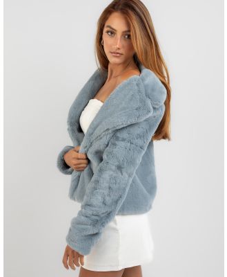 Ava And Ever Women's Bambie Faux Fur Jacket in Blue