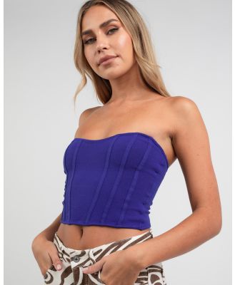 Ava And Ever Women's Bella Knit Bustier Top in Blue