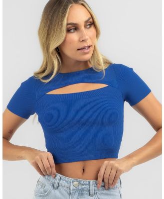Ava And Ever Women's Candy Cut Out Knit Top in Blue