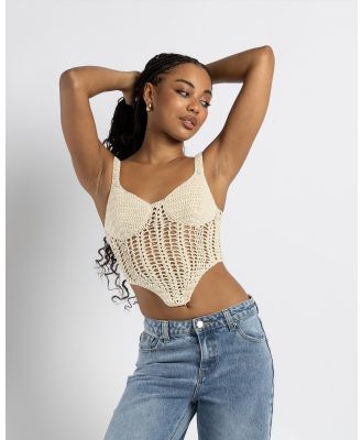 Ava And Ever Women's Celine Crochet Corset Top in Cream