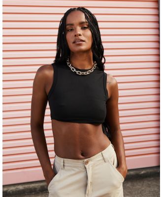 Ava And Ever Women's Chicago High Neck Crop Top in Black