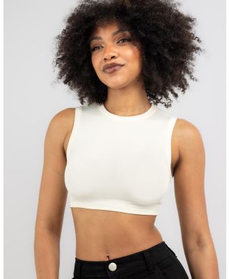 Ava And Ever Women's Chicago High Neck Crop Top in Cream