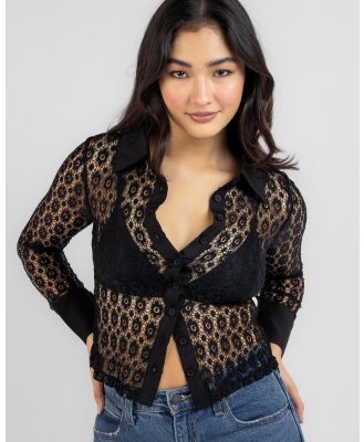 Ava And Ever Women's Cleo Lace Long Sleeve Shirt in Black