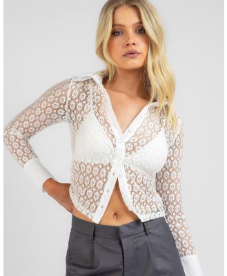 Ava And Ever Women's Cleo Lace Long Sleeve Shirt in White