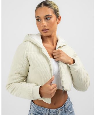 Ava And Ever Women's Fez Hooded Cord Jacket in Cream