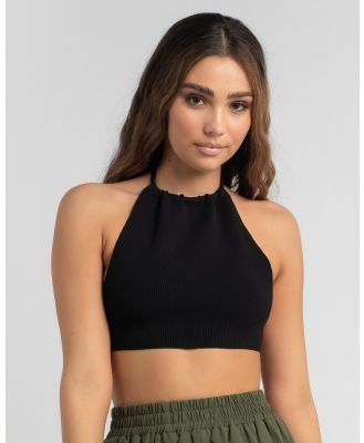 Ava And Ever Women's Finch Knit Halter Top in Black