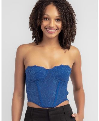 Ava And Ever Women's Giana Lace Corset Top in Blue