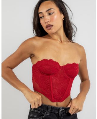 Ava And Ever Women's Giana Lace Corset Top in Red
