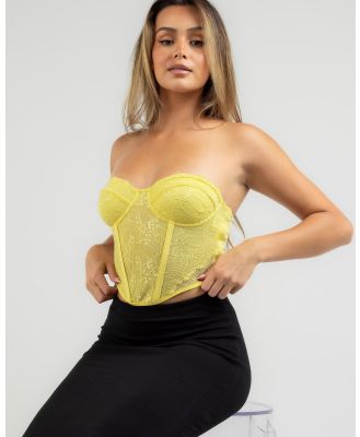 Ava And Ever Women's Giana Lace Corset Top in Yellow
