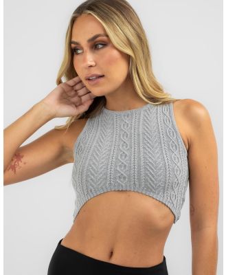 Ava And Ever Women's Hollie Cable Knit Top in Grey