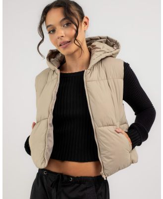 Ava And Ever Women's Icy Hooded Puffer Vest in Natura