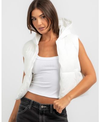 Ava And Ever Women's Icy Hooded Puffer Vest in White