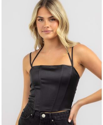 Ava And Ever Women's Jess Satin Corset Top in Black