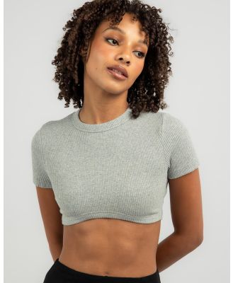 Ava And Ever Women's Kendra Ultra Crop Baby T-Shirt in Grey