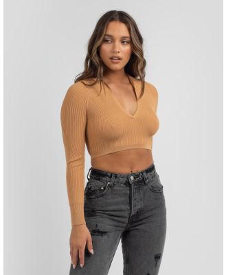 Ava And Ever Women's Nola Knit Top in Brown