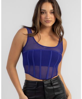Ava And Ever Women's Perez Mesh Corset Top in Blue