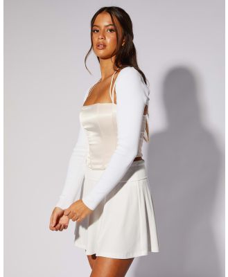 Ava And Ever Women's Somner Long Sleeve Knit Bolero Top in White