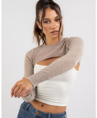 Ava And Ever Women's Tana Long Sleeve Knit Shrug Top in Natural