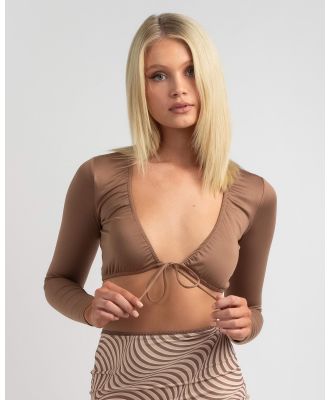 Ava And Ever Women's Tia Crop Top in Brown