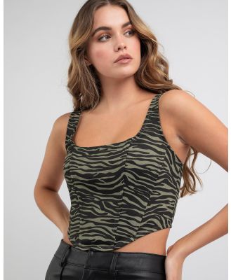 Ava And Ever Women's Tigress Corset Top in Animal