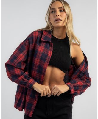 Ava And Ever Women's Whistler Flannel Long Sleeve Shirt in Red