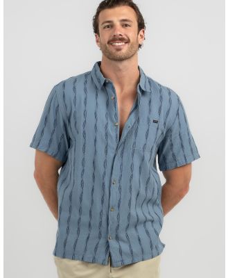 Billabong Men's Sundays Jacquard Short Sleeve Shirt in Bleach Denim