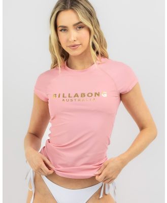 Billabong Women's Society Foil Cap Sleeve Rash Vest in Pink
