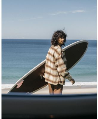 Billabong Women's Surf Check Shacket in Brown