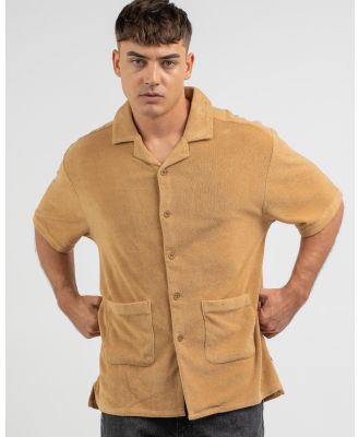Brixton Men's Bunker Reserve Terry Short Sleeve Shirt in Natural