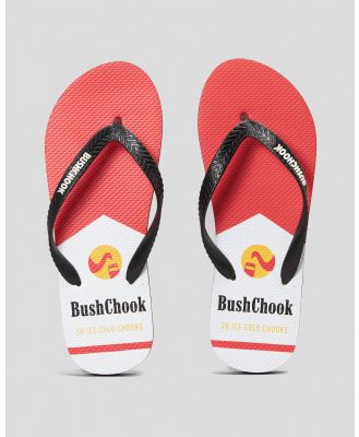 Bush Chook Men's Smoko Thongs in Red