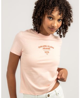 Calvin Klein Jeans Women's Varsity Logo Baby T-Shirt in Pink