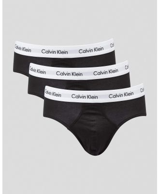Calvin Klein Men's Cotton Stretch Hip Brief 3 Pack-Multi in Black