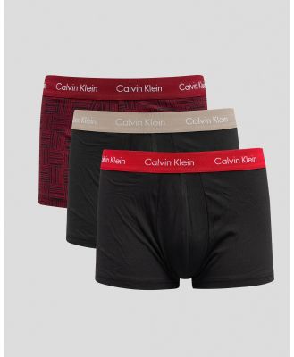 Calvin Klein Men's Holiday Cotton Stretch Low Rise Trunks 3 Pack Underwear in Black